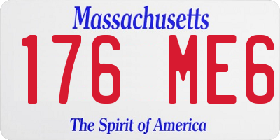 MA license plate 176ME6