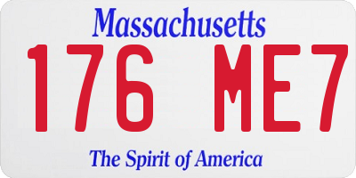 MA license plate 176ME7