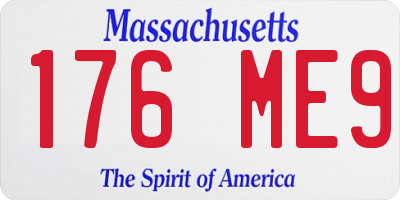 MA license plate 176ME9