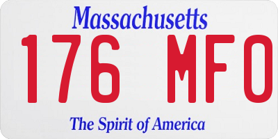 MA license plate 176MF0