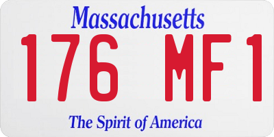 MA license plate 176MF1