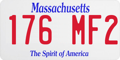 MA license plate 176MF2