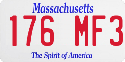 MA license plate 176MF3