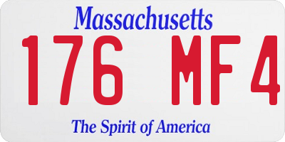 MA license plate 176MF4