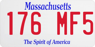 MA license plate 176MF5