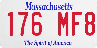 MA license plate 176MF8