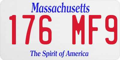 MA license plate 176MF9