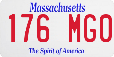 MA license plate 176MG0