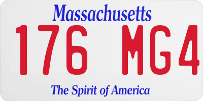 MA license plate 176MG4