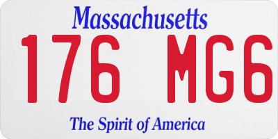 MA license plate 176MG6