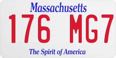 MA license plate 176MG7