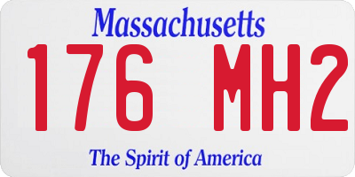 MA license plate 176MH2