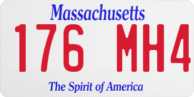 MA license plate 176MH4