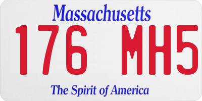 MA license plate 176MH5