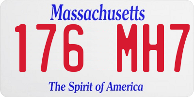 MA license plate 176MH7