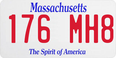 MA license plate 176MH8