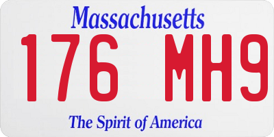 MA license plate 176MH9