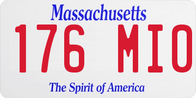 MA license plate 176MI0