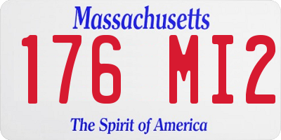 MA license plate 176MI2