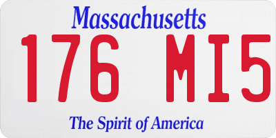 MA license plate 176MI5