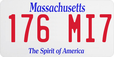 MA license plate 176MI7