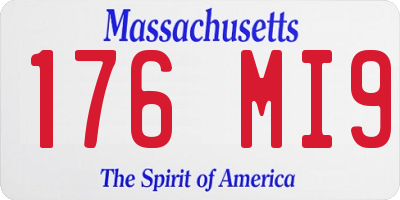 MA license plate 176MI9