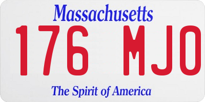 MA license plate 176MJ0