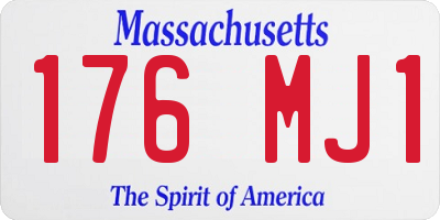MA license plate 176MJ1