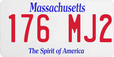 MA license plate 176MJ2