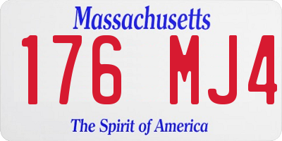 MA license plate 176MJ4