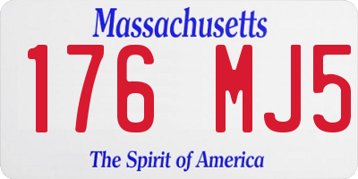 MA license plate 176MJ5
