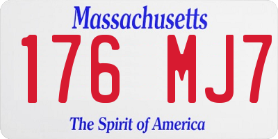 MA license plate 176MJ7