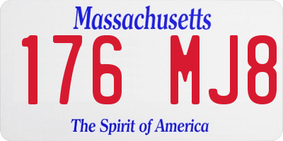 MA license plate 176MJ8