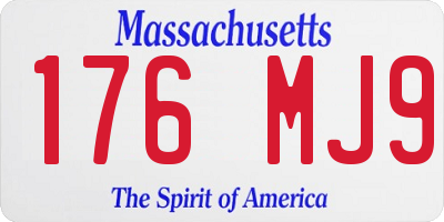 MA license plate 176MJ9