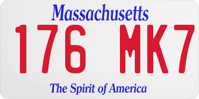 MA license plate 176MK7