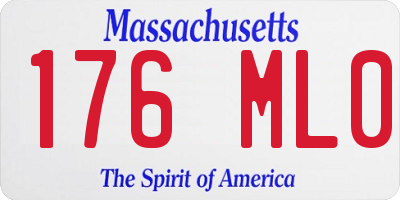MA license plate 176ML0