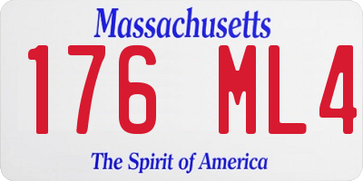 MA license plate 176ML4