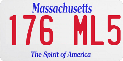 MA license plate 176ML5