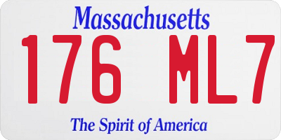 MA license plate 176ML7