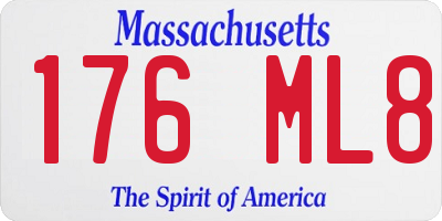 MA license plate 176ML8