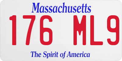 MA license plate 176ML9