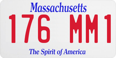 MA license plate 176MM1