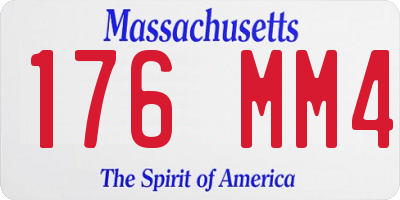 MA license plate 176MM4