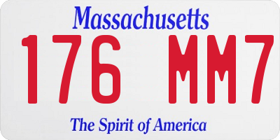 MA license plate 176MM7