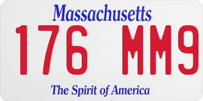 MA license plate 176MM9