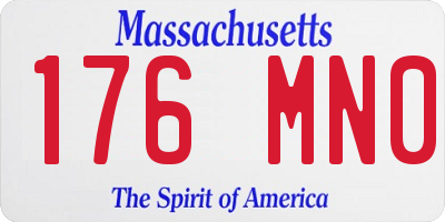 MA license plate 176MN0