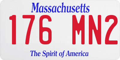 MA license plate 176MN2