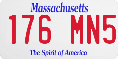 MA license plate 176MN5