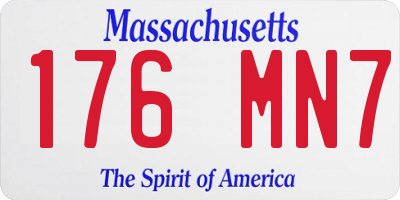 MA license plate 176MN7