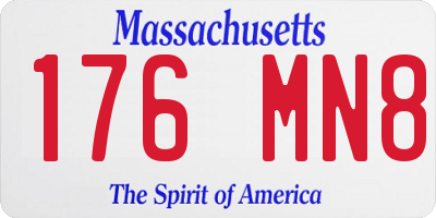 MA license plate 176MN8